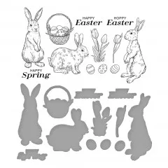 Press Plate & Die Set - Spring Bunnies