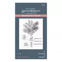 Press Plate & Die Set - Sealed Poinsettia Stems