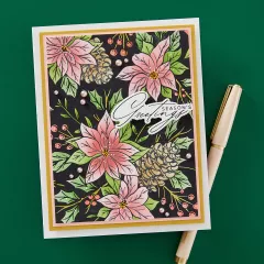 Press Plate - Festive Poinsettias