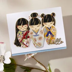 BetterPress Plate & Die Set - Spring in Kyoto - Kokeshi Dolls