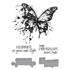 BetterPress Plate & Die Set - Beautifully Imperfect - Butterfly Splatter