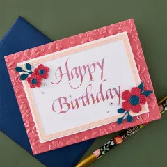BetterPress - Press & Foil Plate - Upright Italic Everyday Sentiments - Happy Birthday