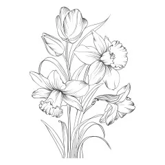 BetterPress - Press & Foil Plate - Yana's Tulips - Tulips and Daffodils