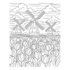 BetterPress - Press & Foil Plate - Yana's Tulips - Windmills and Tulips