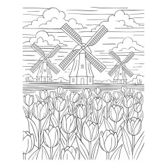 BetterPress - Press & Foil Plate - Yana's Tulips - Windmills and Tulips