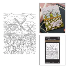 BetterPress - Press & Foil Plate - Yana's Tulips - Windmills and Tulips