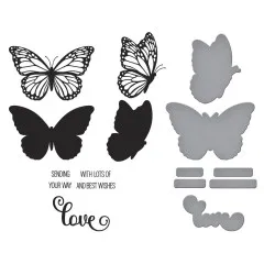 BetterPress Plate & Die Set - Wildflowers - Butterfly Silhouettes Registration