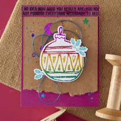 BetterPress - Registration Press Plate & Die Set - Starry Holiday - Merry, Merry, Merry Bird