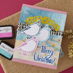 BetterPress - Registration Press Plate & Die Set - Starry Holiday - Merry, Merry, Merry Bird