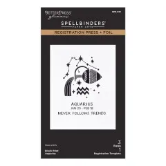 BetterPress - Registration Press & Foil Plate - Block Print Zodiacs - Aquarius