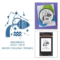 BetterPress - Registration Press & Foil Plate - Block Print Zodiacs - Aquarius