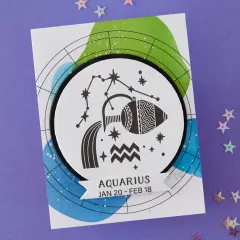 BetterPress - Registration Press & Foil Plate - Block Print Zodiacs - Aquarius