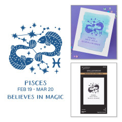 BetterPress - Registration Press & Foil Plate - Block Print Zodiacs - Pisces