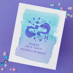 BetterPress - Registration Press & Foil Plate - Block Print Zodiacs - Pisces