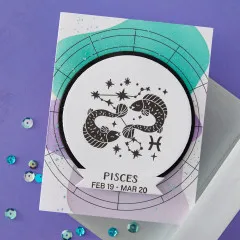 BetterPress - Registration Press & Foil Plate - Block Print Zodiacs - Pisces