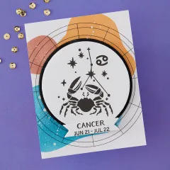 BetterPress - Registration Press & Foil Plate - Block Print Zodiacs - Cancer