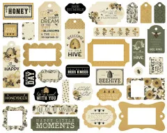 Carta Bella - Die Cut Pieces - Honey Bee - Frames & Tags