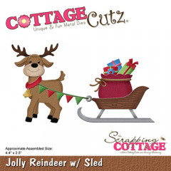 Cottage Cutz Die - Jolly Reindeer with Sled