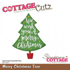 Cottage Cutz Die - Merry Christmas Tree