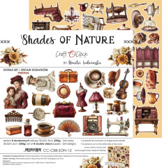 Shades of Nature Papierbogen mit Möbeln und Deko-Elementen