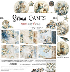 Snow Games Paper Set by Katarzyna Kedzierska mit runden Motiven und winterlichen Illustrationen.