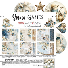 Übersicht der Bögen des Snow Games Paper Pads von Craft O'Clock