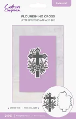 Clear Stamp & Cutting Die - Faithful Celebrations - Orante Floral Cross