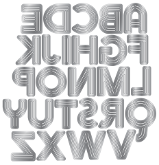 Metal Die - Retro Numbers - Retro Alphabet