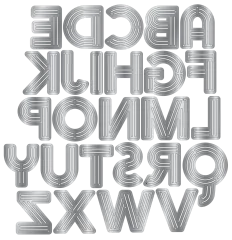 Metal Die - Retro Numbers - Retro Alphabet