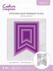 Metal Die - Stitched Edge Pennant Flags