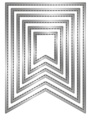 Metal Die - Stitched Edge Pennant Flags