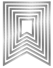 Metal Die - Stitched Edge Pennant Flags