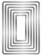 Metal Die - Stitched Edge Rounded Rectangles