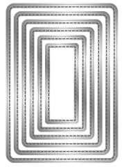 Metal Die - Stitched Edge Rounded Rectangles
