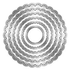Metal Die - Stitched Edge Scalloped Circles