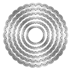 Metal Die - Stitched Edge Scalloped Circles