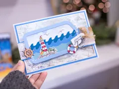 Stamp and Die Set - Message in a Bottle - Lighthouse Scene