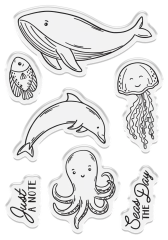 Stamp and Die Set - Message in a Bottle - Ocean Friends