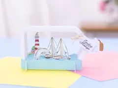 Stamp and Die Set - Message in a Bottle - Sailboat
