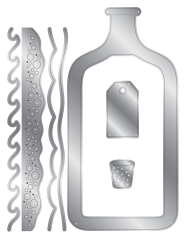 Metal Die & Stencil Set - Message in a Bottle - Message Bottle