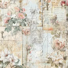 Distressed Florals - 12x12 Aged Paper Pad