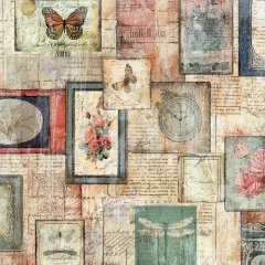 Distressed Florals - 12x12 Aged Paper Pad