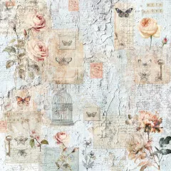 Distressed Florals - 12x12 Aged Paper Pad