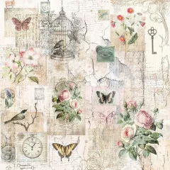 Distressed Florals - 12x12 Aged Paper Pad