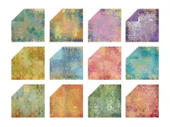 Light Distressed Damask - 12x12 Gold Foil Paper Pad