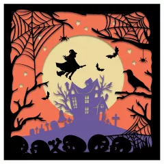 Halloween - 5,5x5,5 Inch Pre Cut Layering Pad