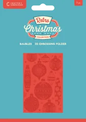 3d Embossing Folder - Retro Christmas - Baubles