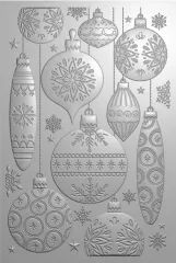 3d Embossing Folder - Retro Christmas - Baubles
