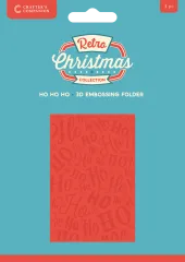 3D Embossing Folder - Retro Christmas - Ho Ho Ho