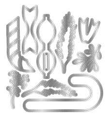 Metal Die - Retro Christmas - Candy Cane & Foliage